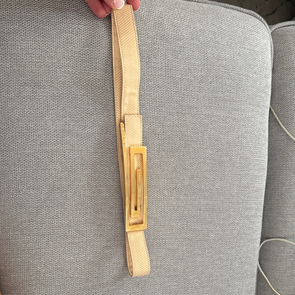 Gold Buckle Beige Belt